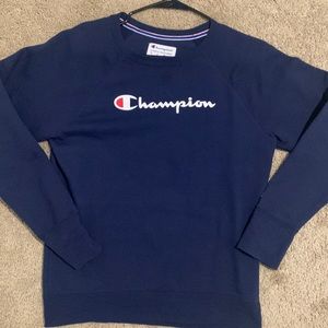 Navy blue champion sweater size medium in women’s